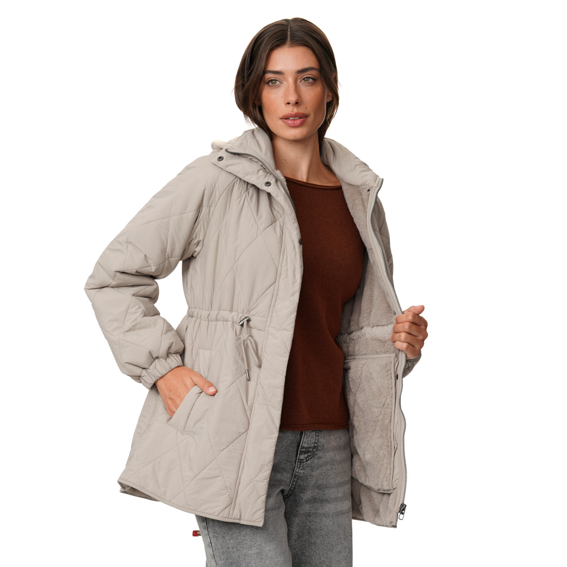 Damen Steppjacke mit Kapuze