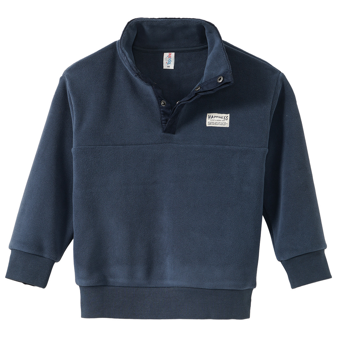 Jungen Fleeceshirt mit Troyerkragen