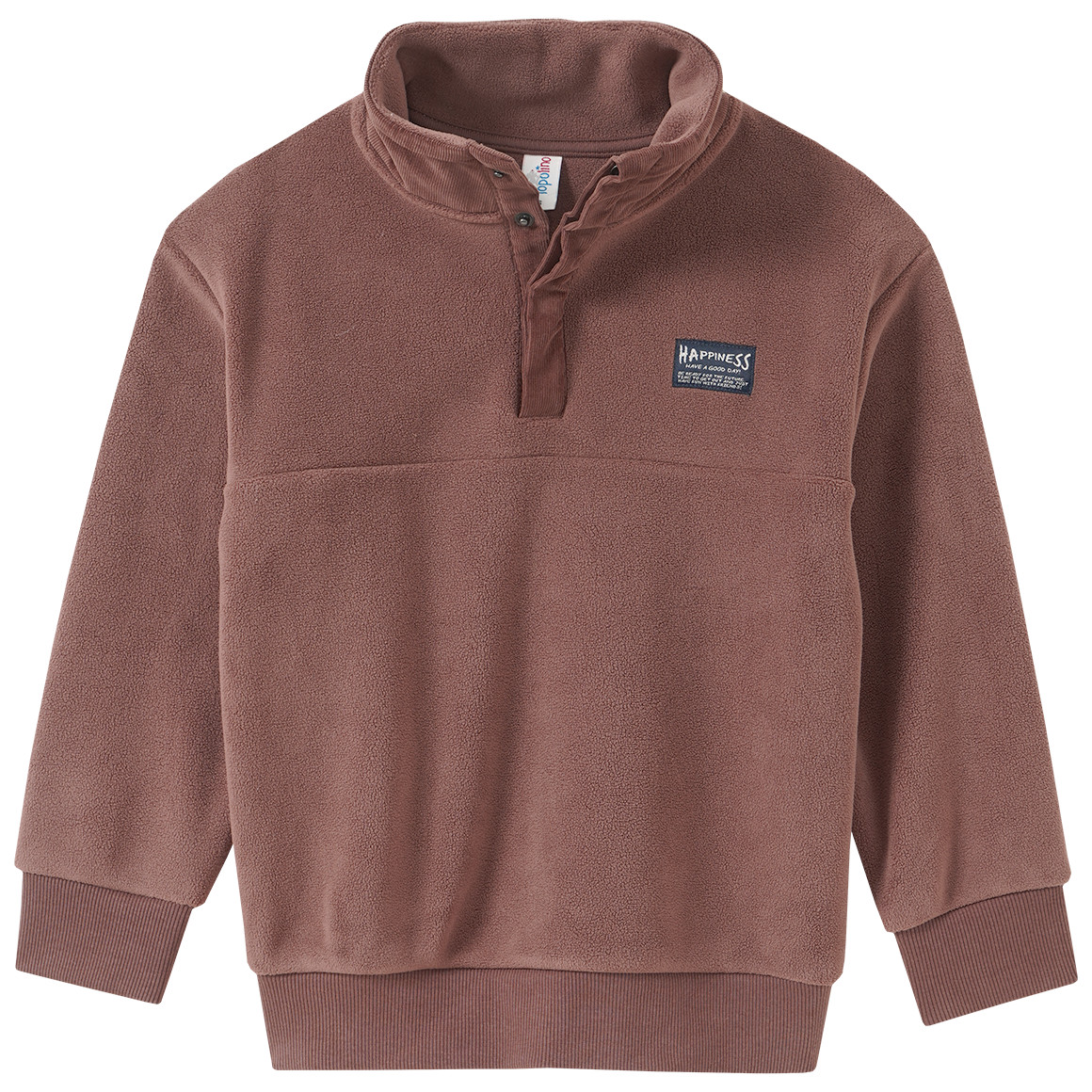 Jungen Fleeceshirt mit Troyerkragen