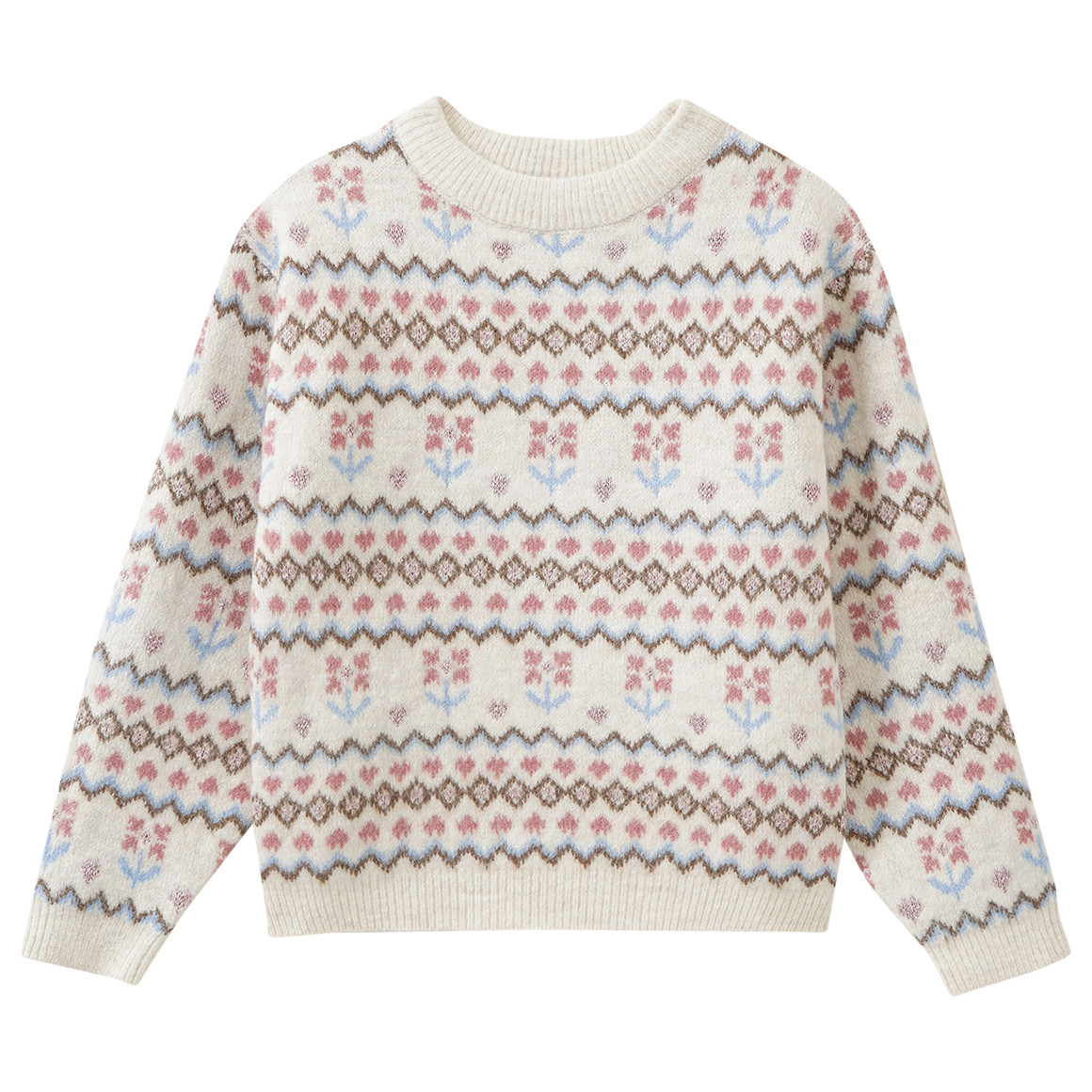 Mädchen Strickpullover mit Effektgarn