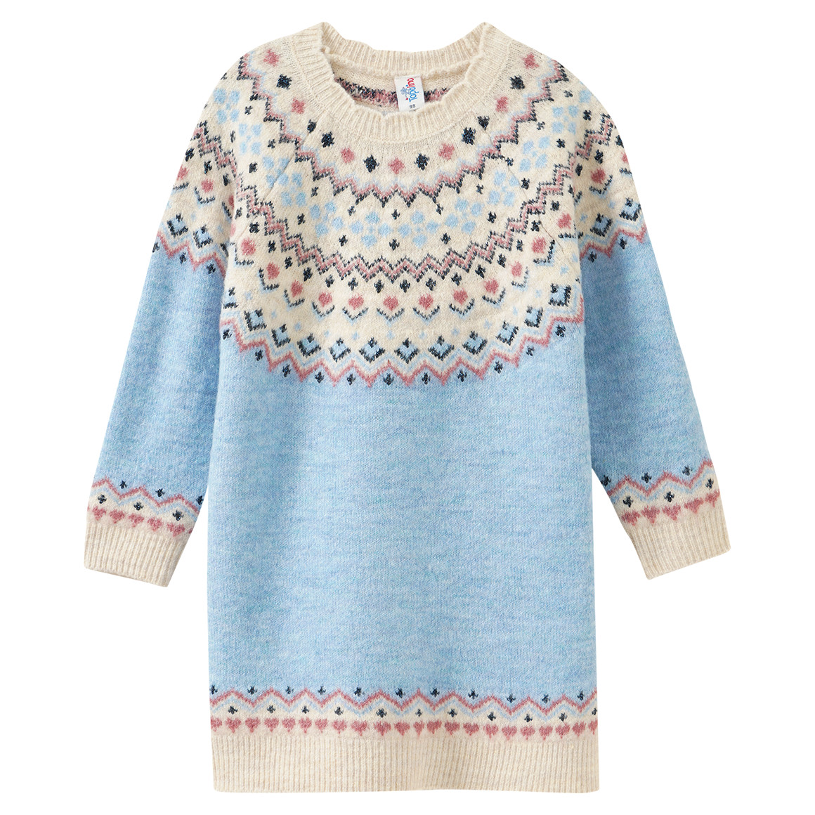 Mädchen Strickkleid mit Effektgarn