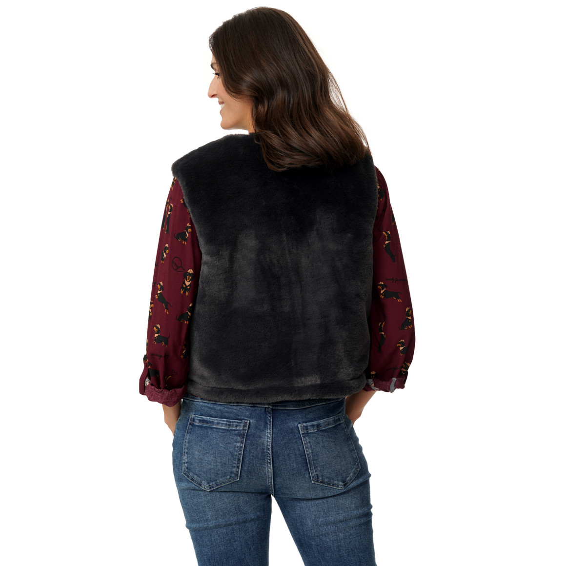 Damesvest van imitatiebont