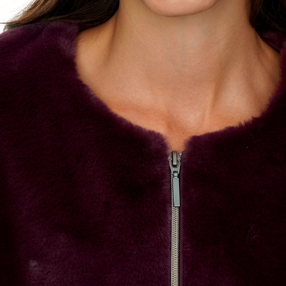Damesvest met kunstbont