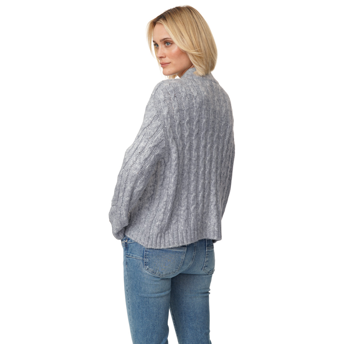 Damen Strickjacke mit Zopfmuster
