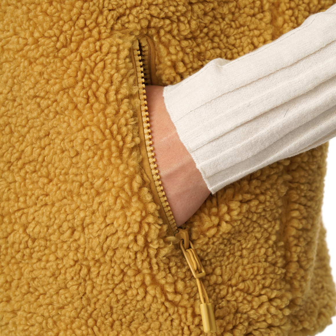 Damen Teddyweste mit Reißverschluss