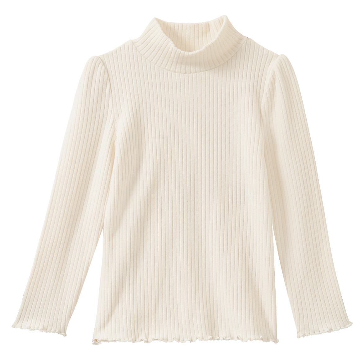 Mädchen Langarmshirt mit Rippstruktur