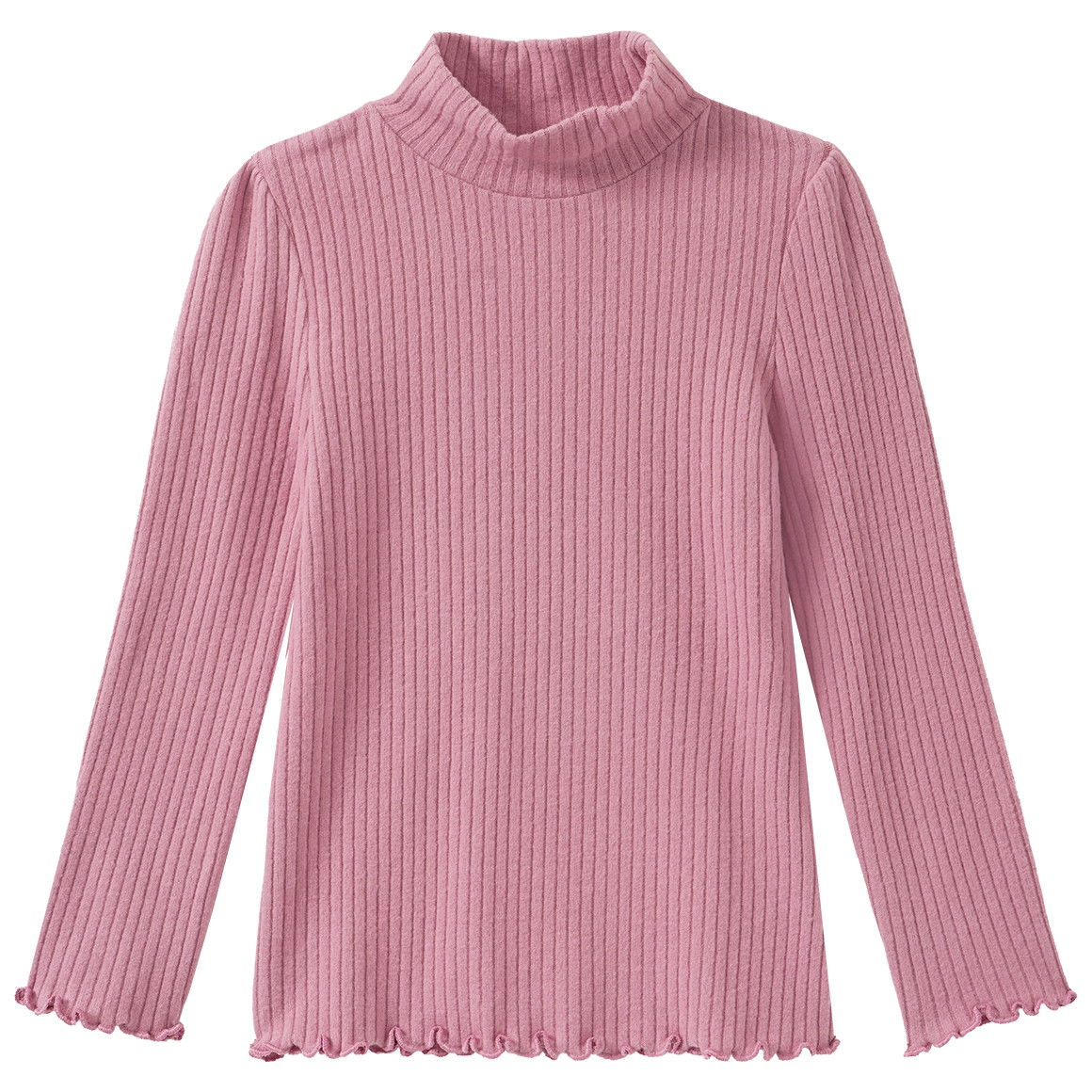 Mädchen Langarmshirt mit Rippstruktur