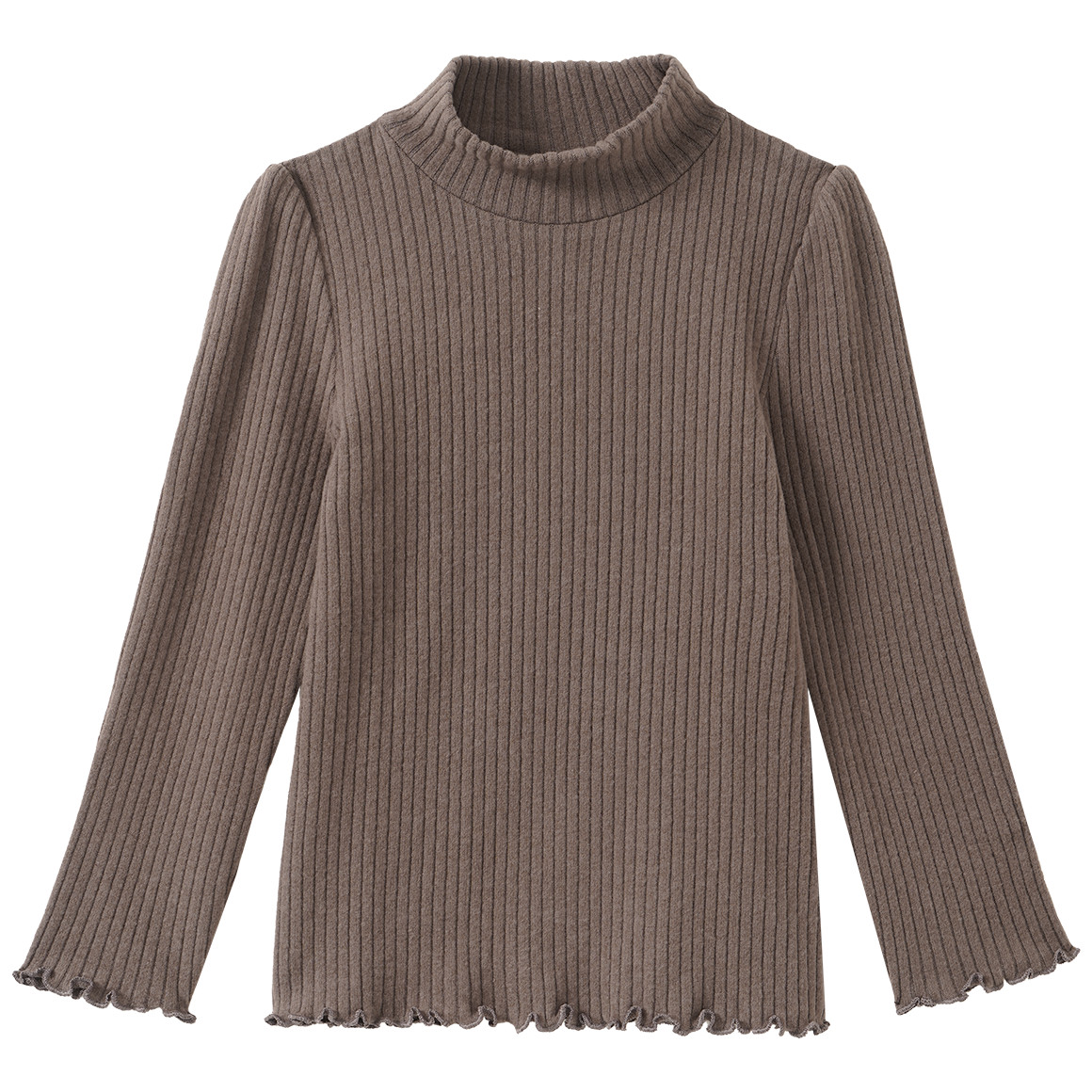 Mädchen Langarmshirt mit Rippstruktur
