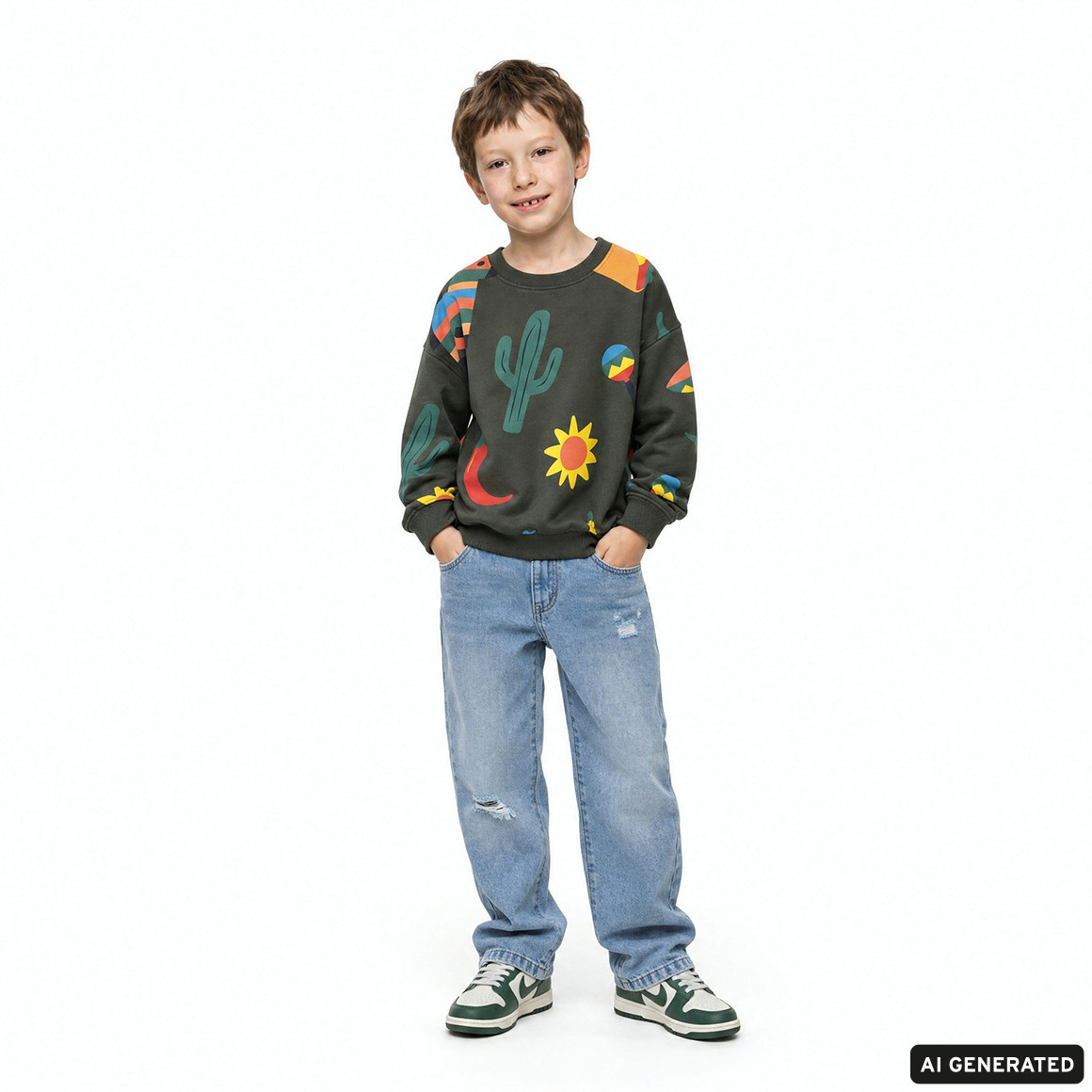 Jungen Jeans mit Destroyed-Details