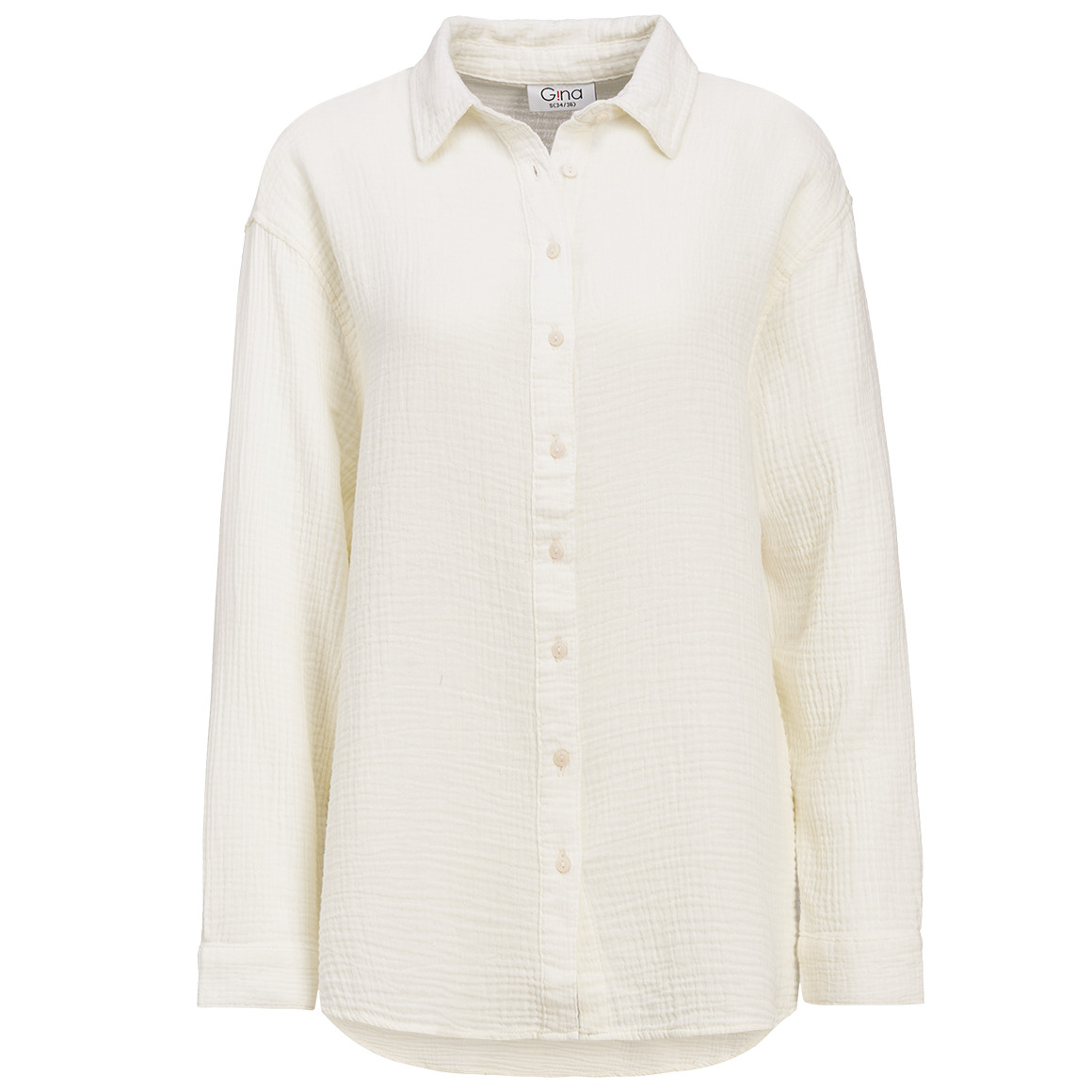 Damesblouse van mousseline in effen kleur
