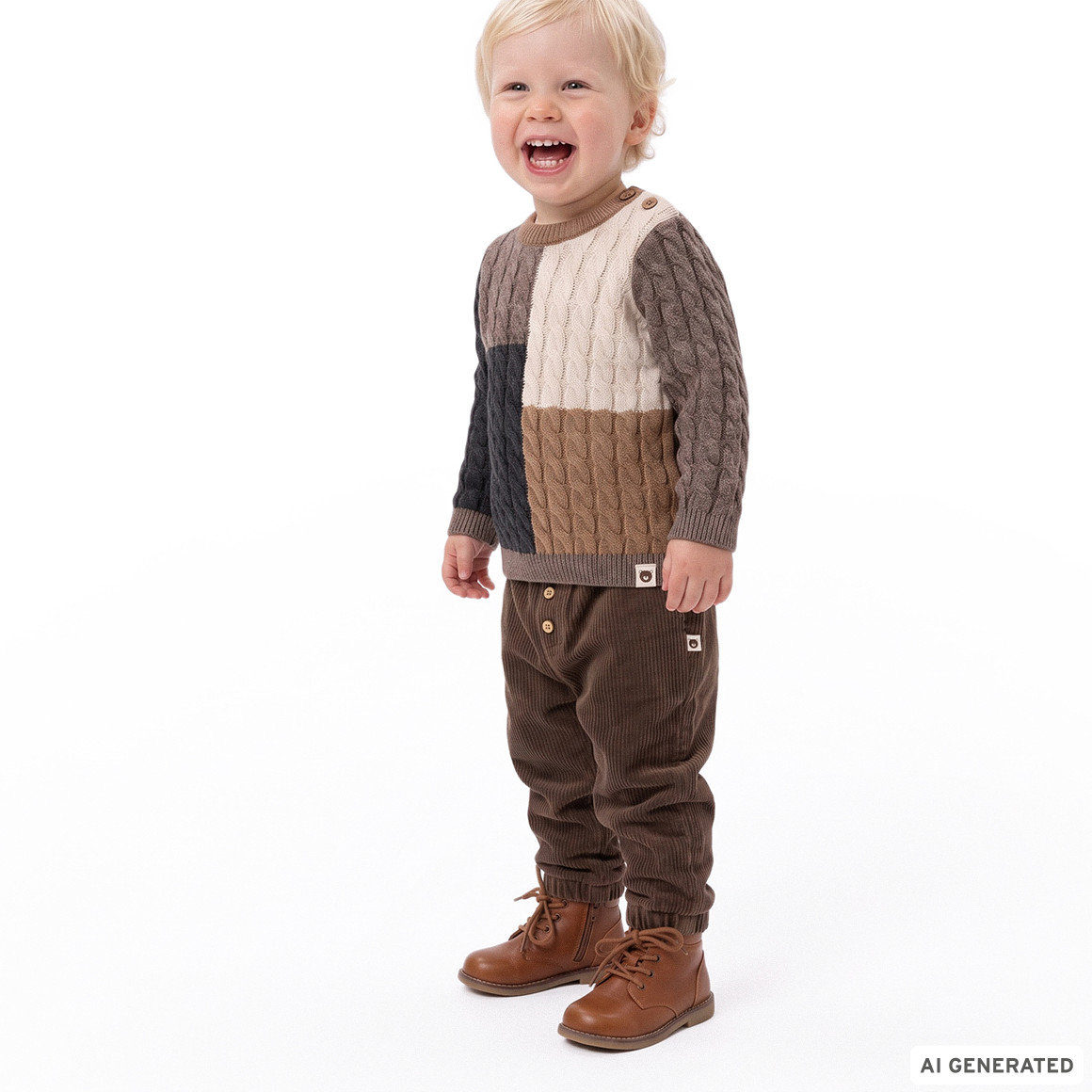 Babybroekje met geribbelde structuur
