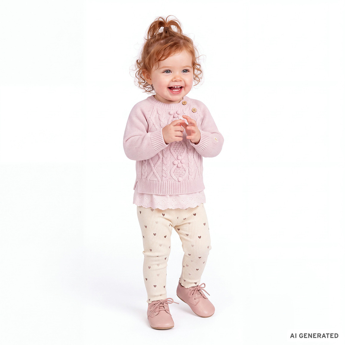 Baby Leggings mit Herzchen-Print