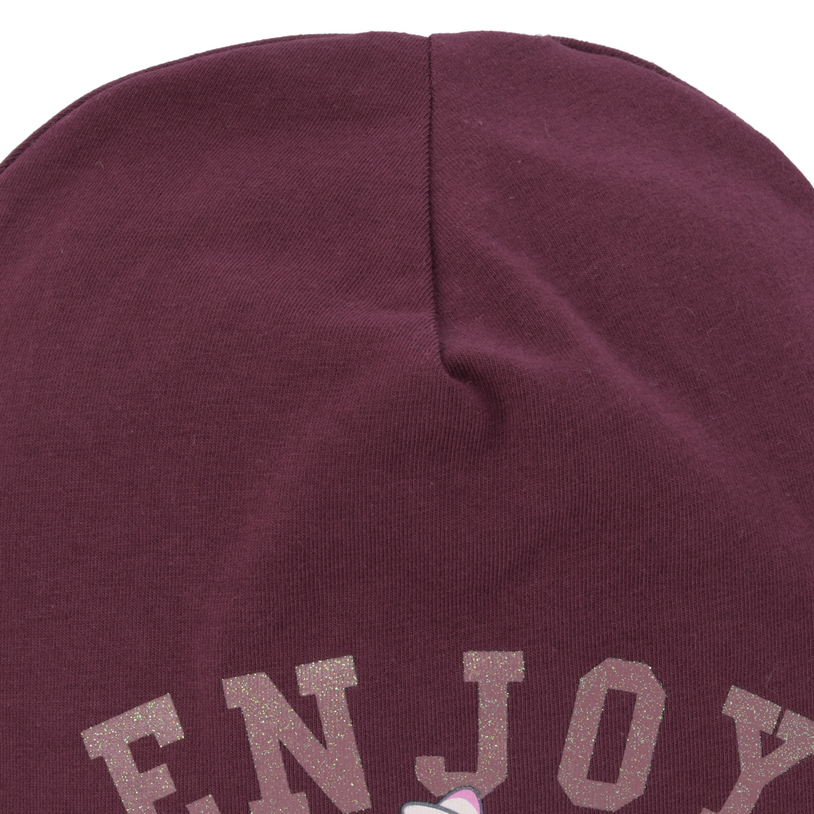 Stitch-beanie met glitterprint