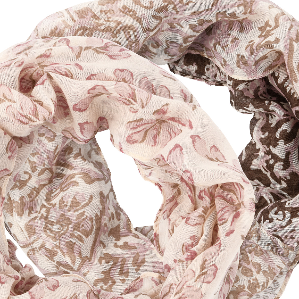 2 Damen Rundschals mit floralem Muster
