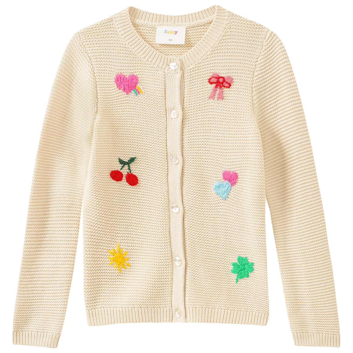 Mädchen Strickjacke mit Stickereien