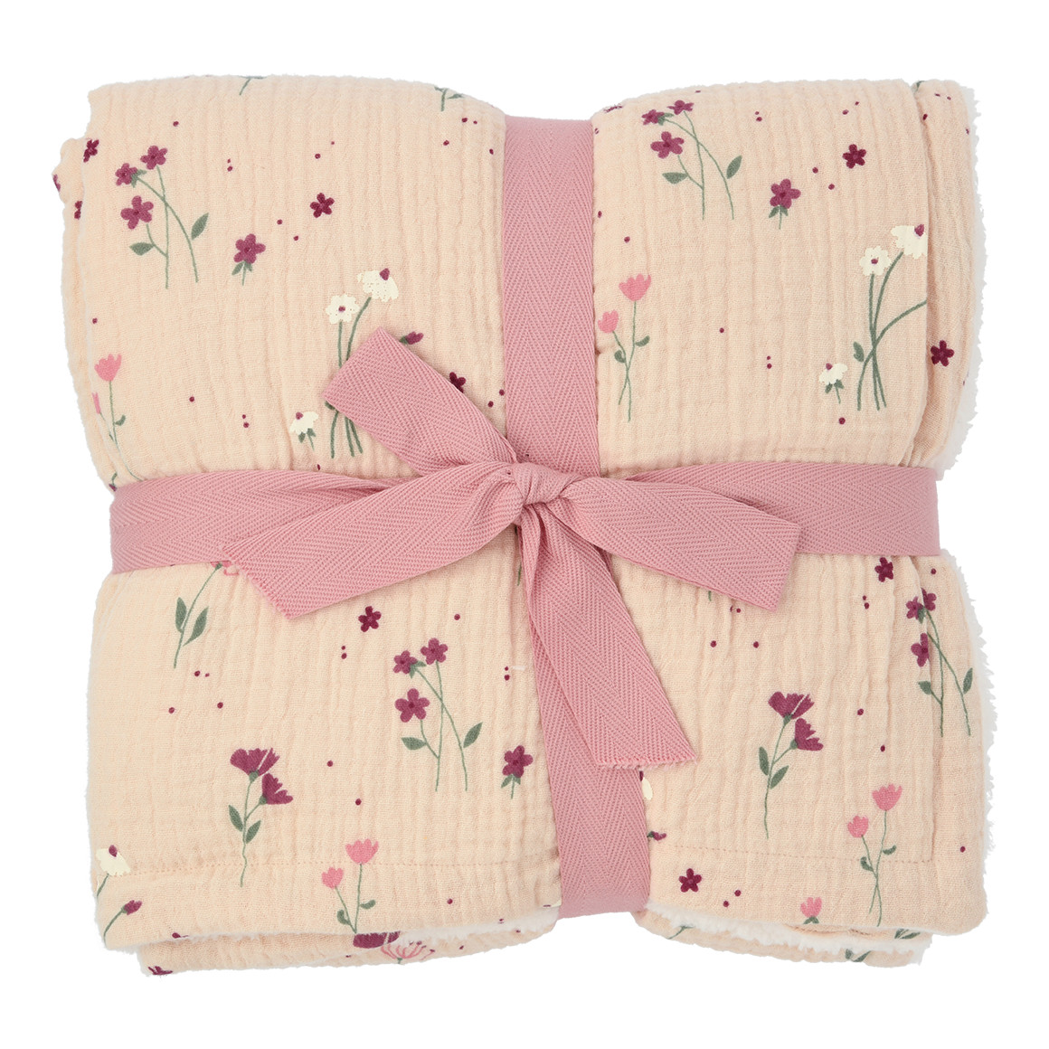 Musselin-Decke mit Teddyfleece