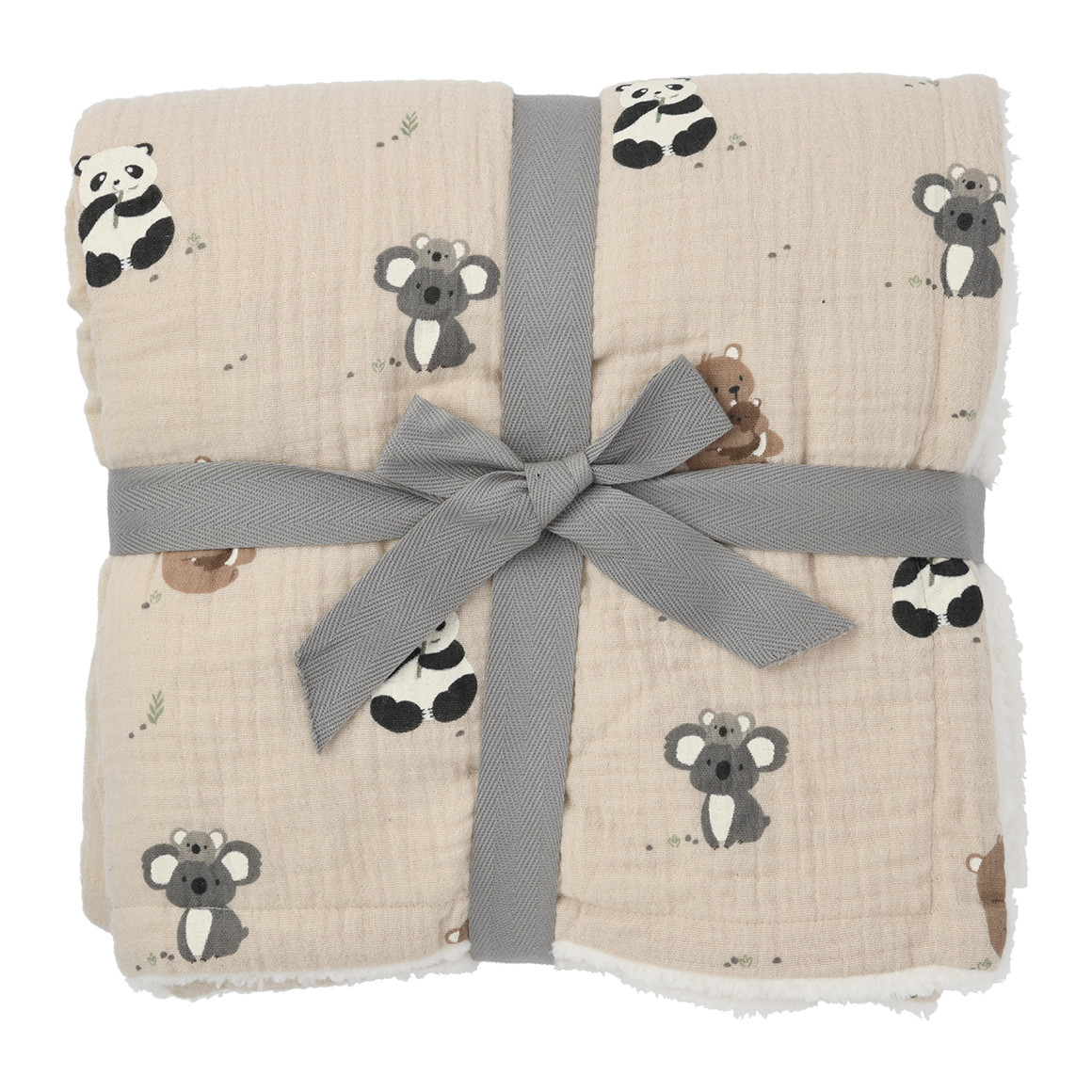 Musselin-Decke mit Teddyfleece