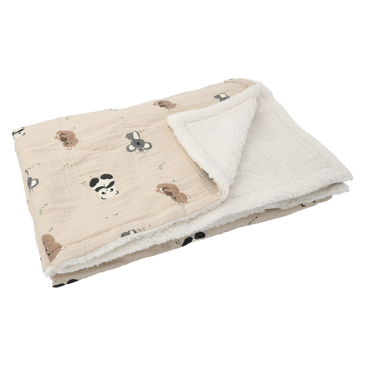 Musselin-Decke mit Teddyfleece