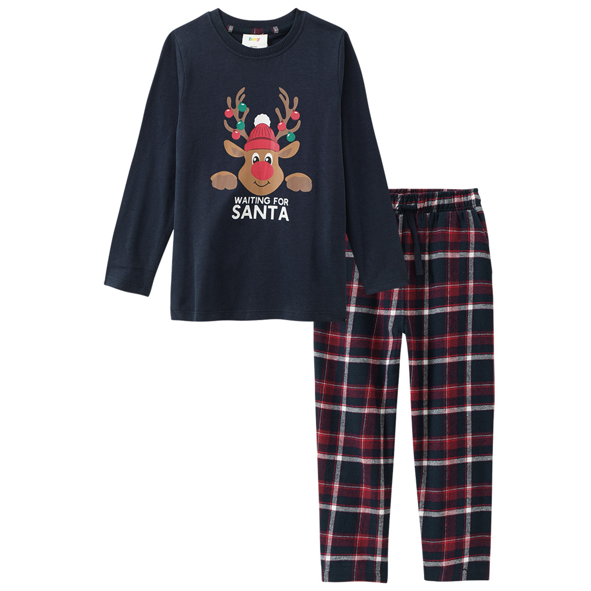 Kinder Weihnachtsschlafanzug mit Print
