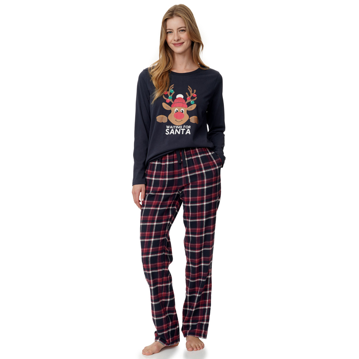 Damen Weihnachtsschlafanzug mit Print