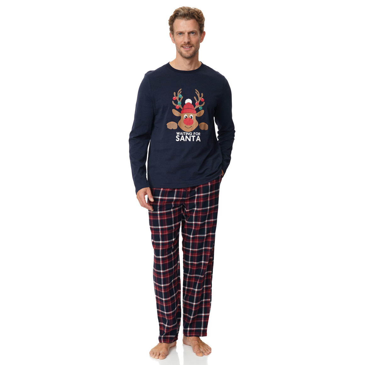 Herren Weihnachtsschlafanzug mit Print