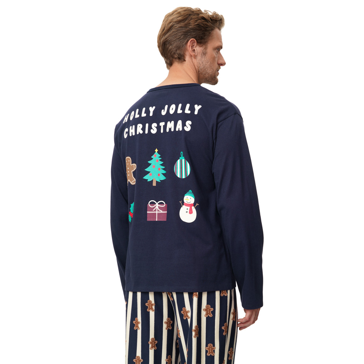 Herren Weihnachtsschlafanzug mit Print