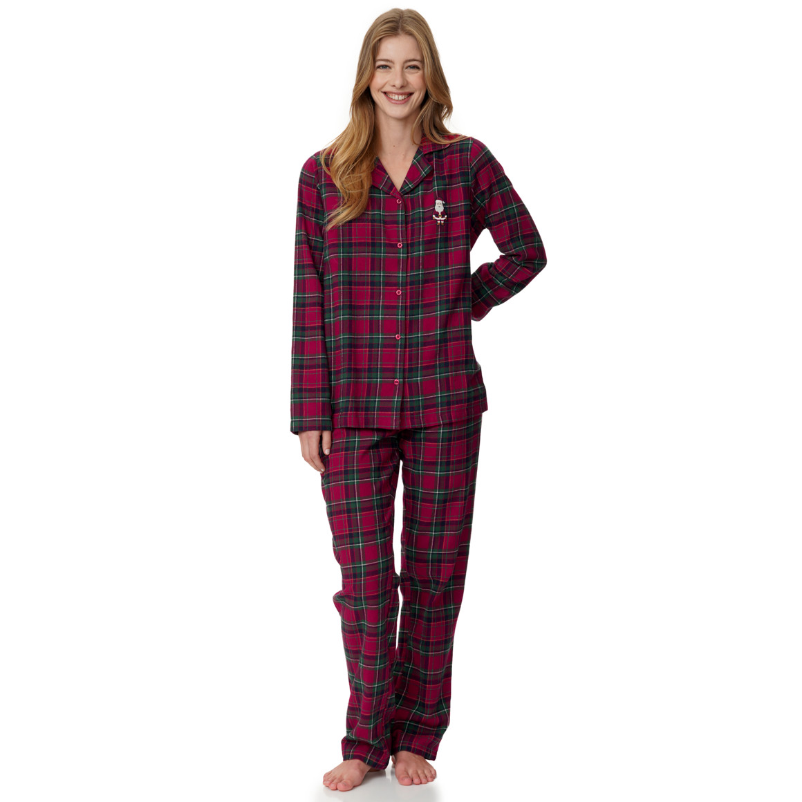 Kerstpyjama voor dames met borduursel