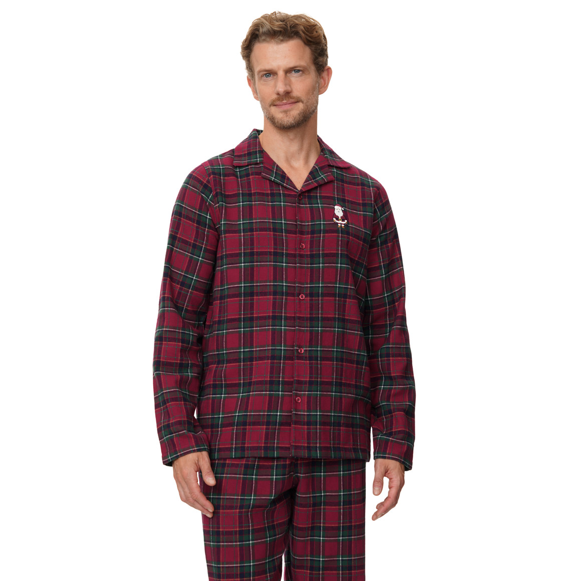 Herren Weihnachtsschlafanzug mit Stickerei