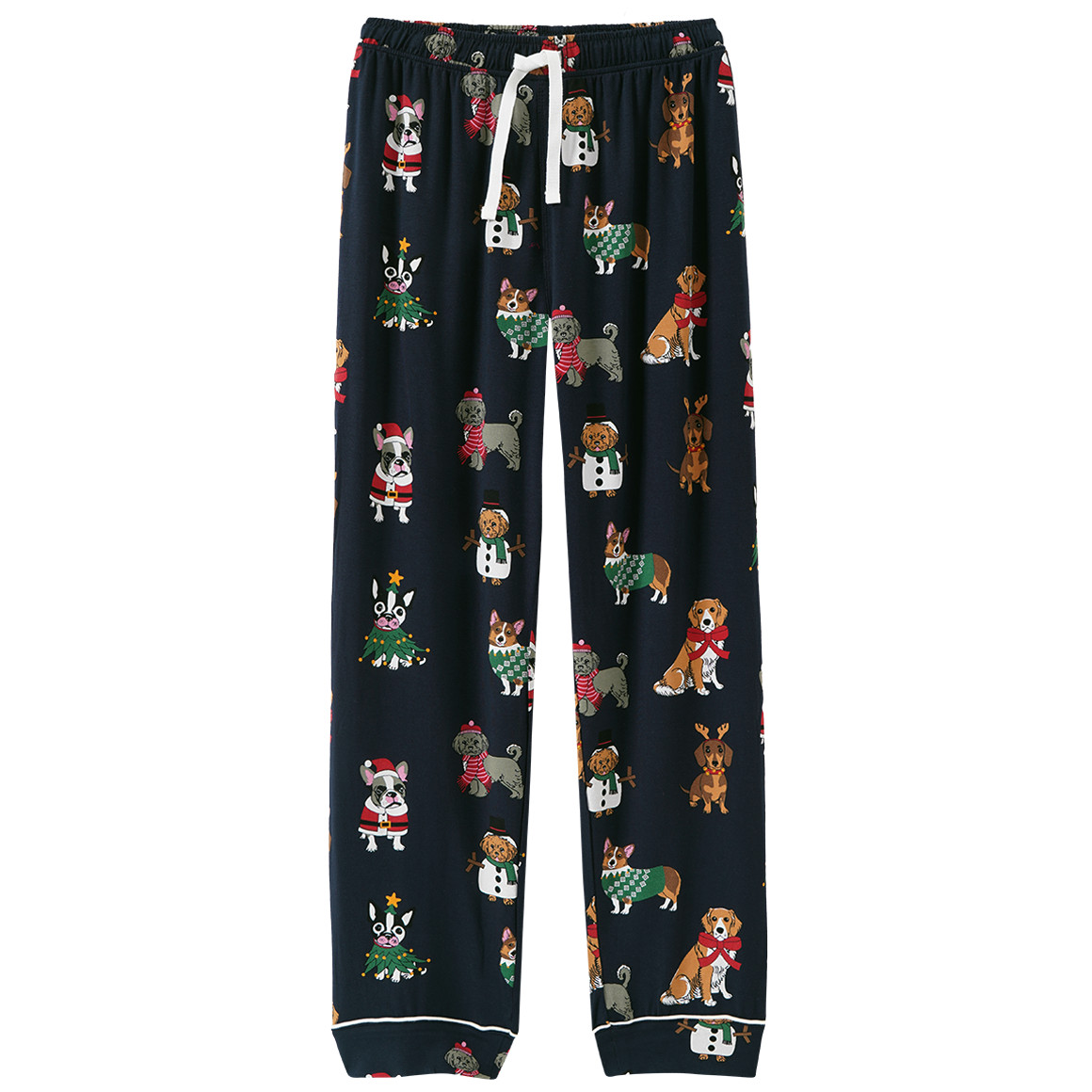 Kinder Weihnachtsschlafanzug mit Hunde-Prints