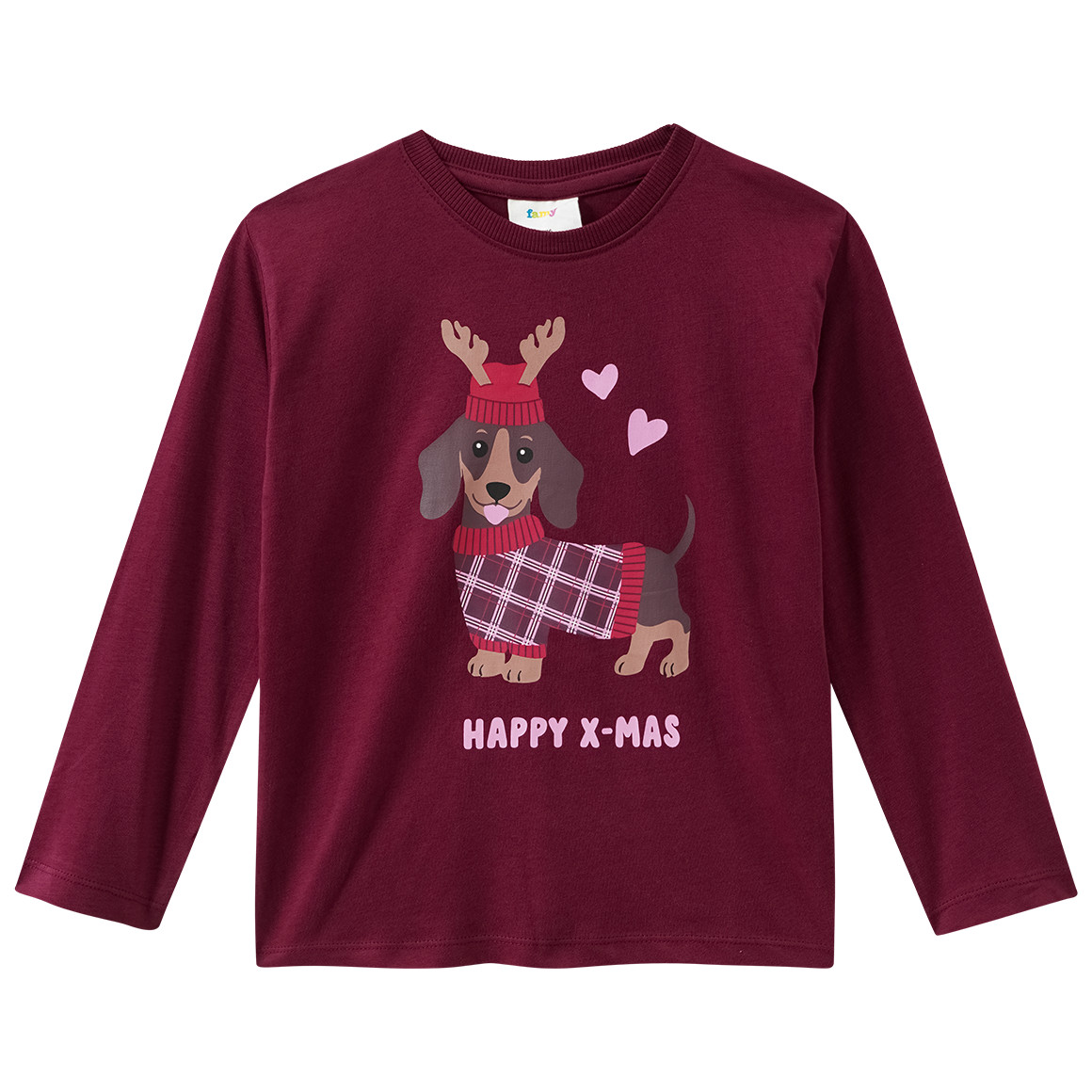 Kinder Weihnachtsschlafanzug mit Dackel-Print