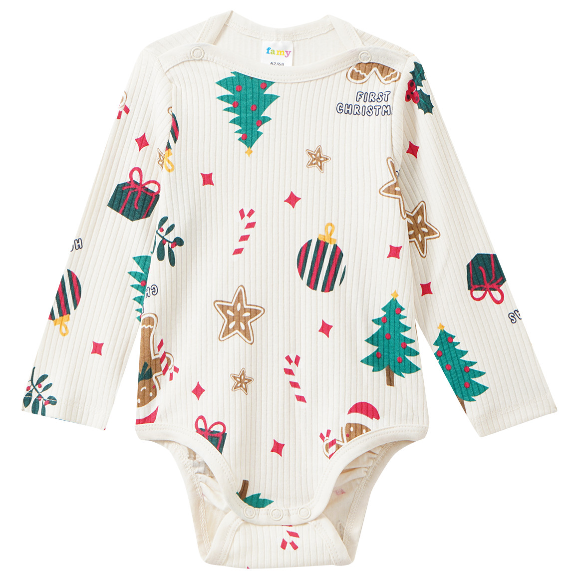 2 Baby Weihnachtsbodys im Set