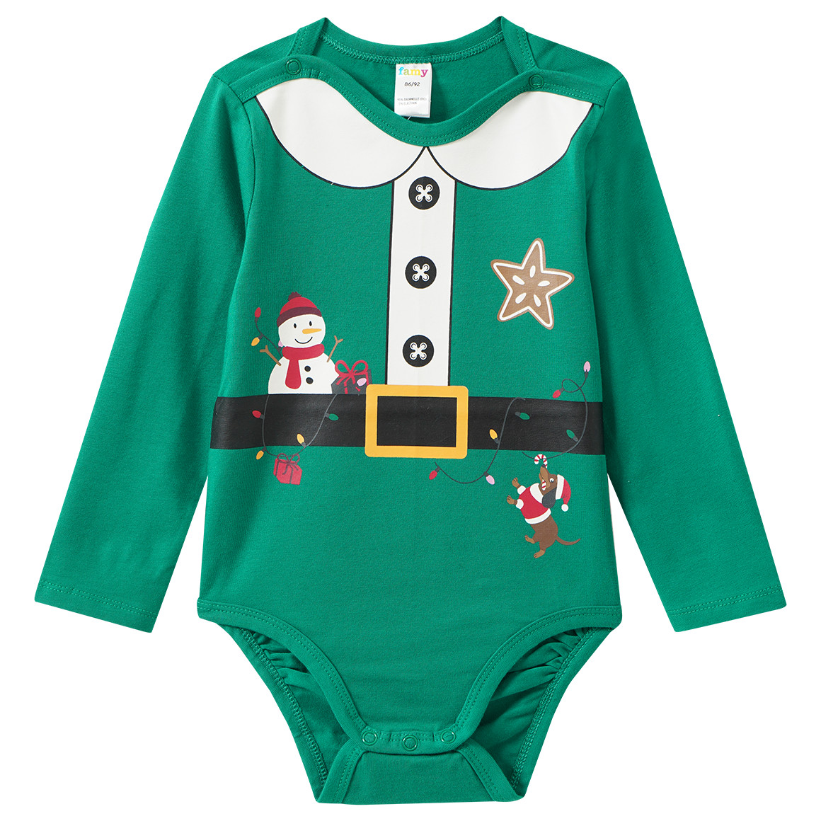 Baby Weihnachtsbody im Elf-Design