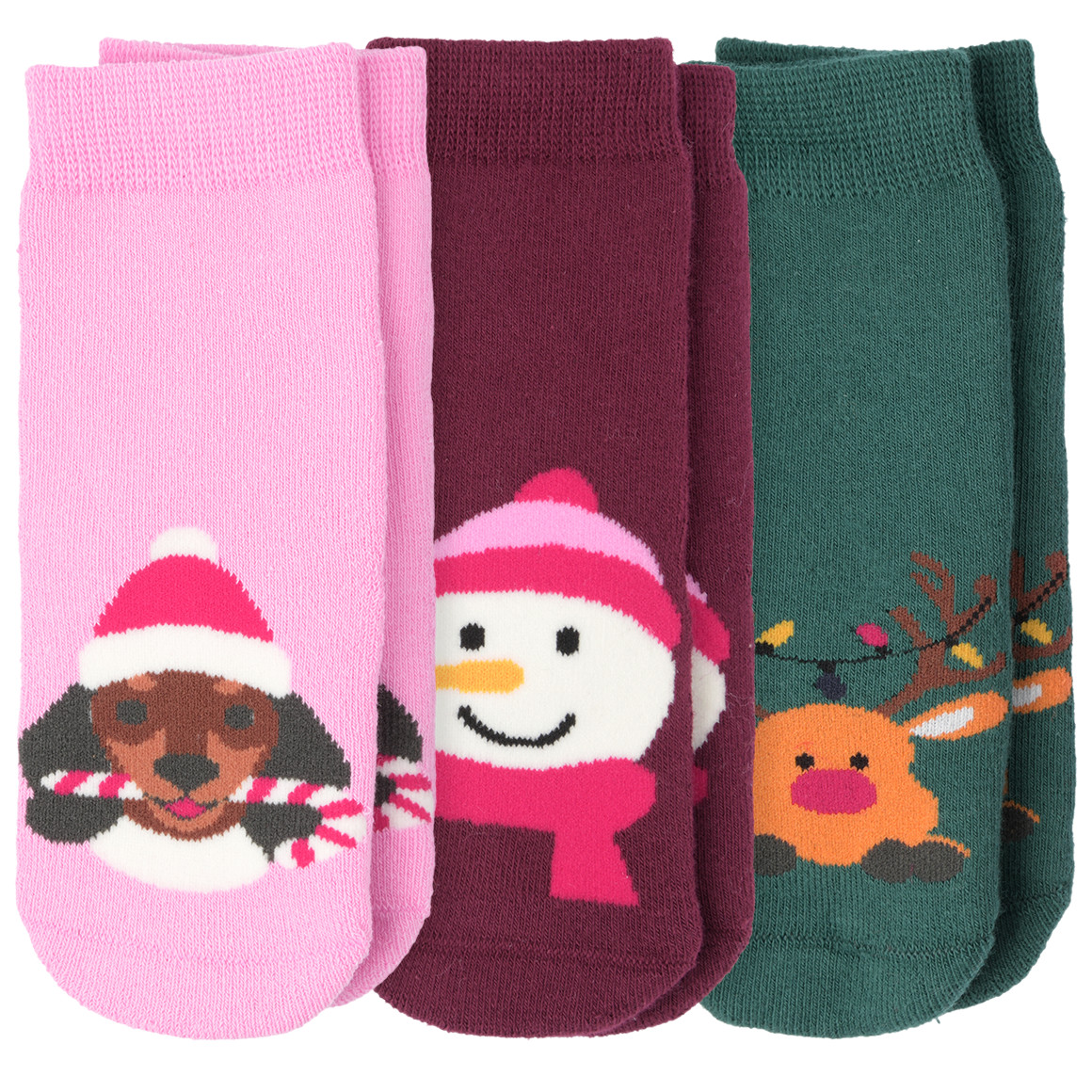 3 Paar Baby Weihnachtssocken im Set