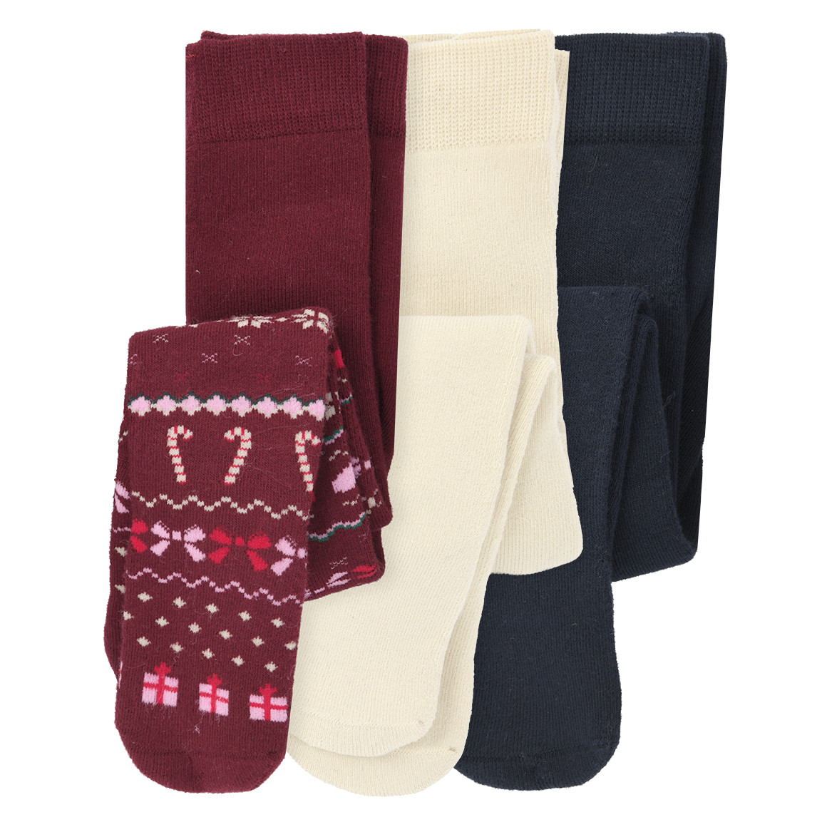 3 Baby Weihnachtsstrumpfhosen im Set