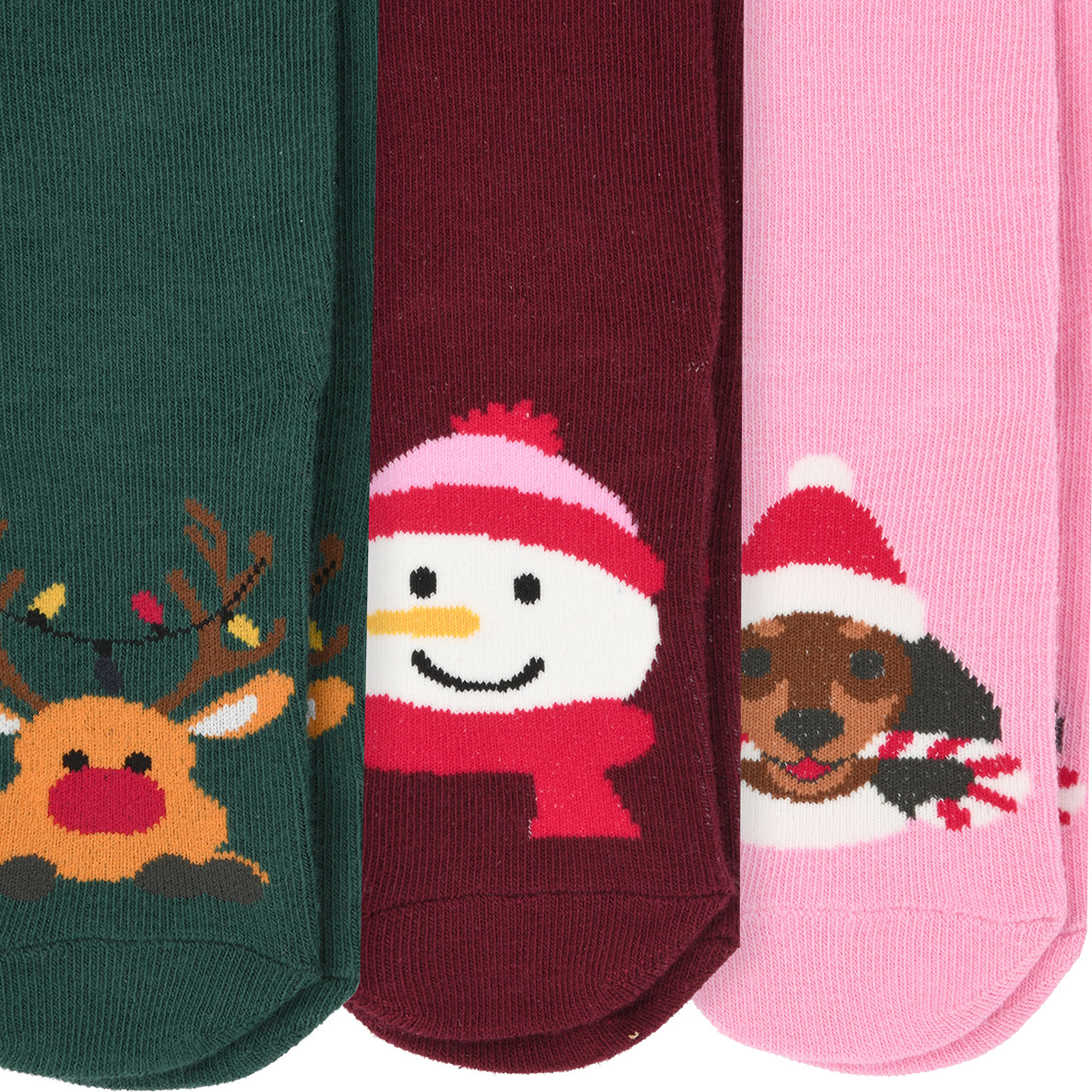 3 Paar Mädchen Weihnachtssocken im Set