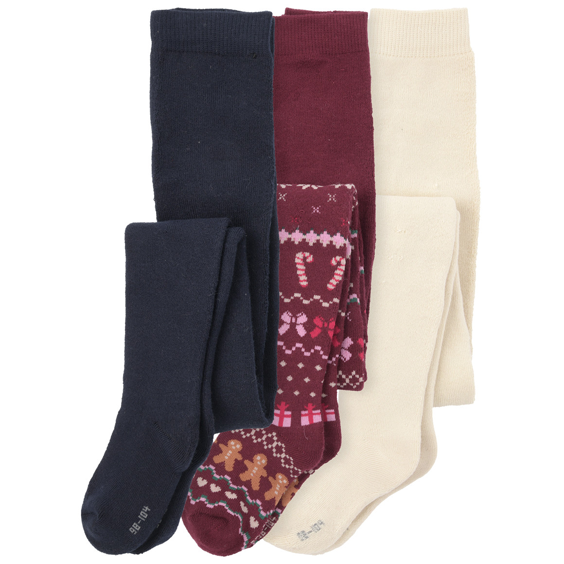 3 Mädchen Weihnachtsstrumpfhosen im Set