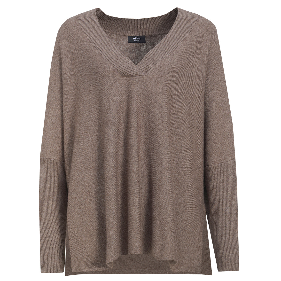 Damen Woll-Pullover mit V-Ausschnitt