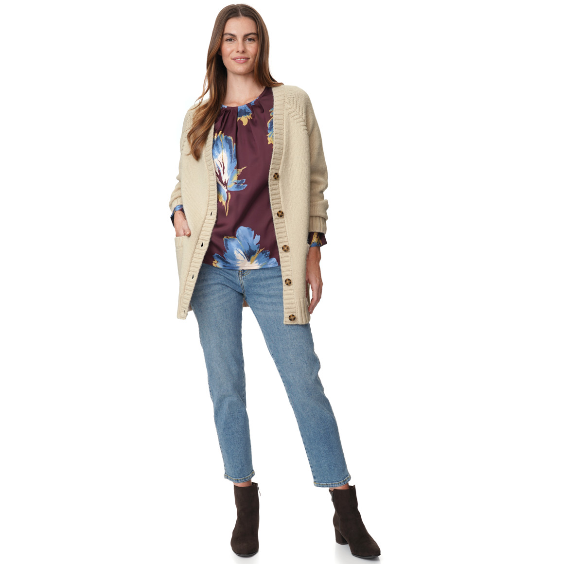 Damen Strickjacke mit 2 Taschen