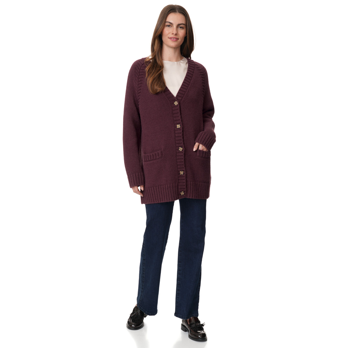 Damen Strickjacke mit 2 Taschen