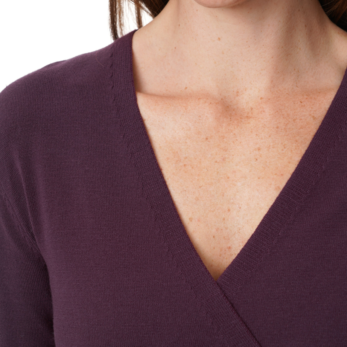 Damen Strickpullover in Wickel-Optik