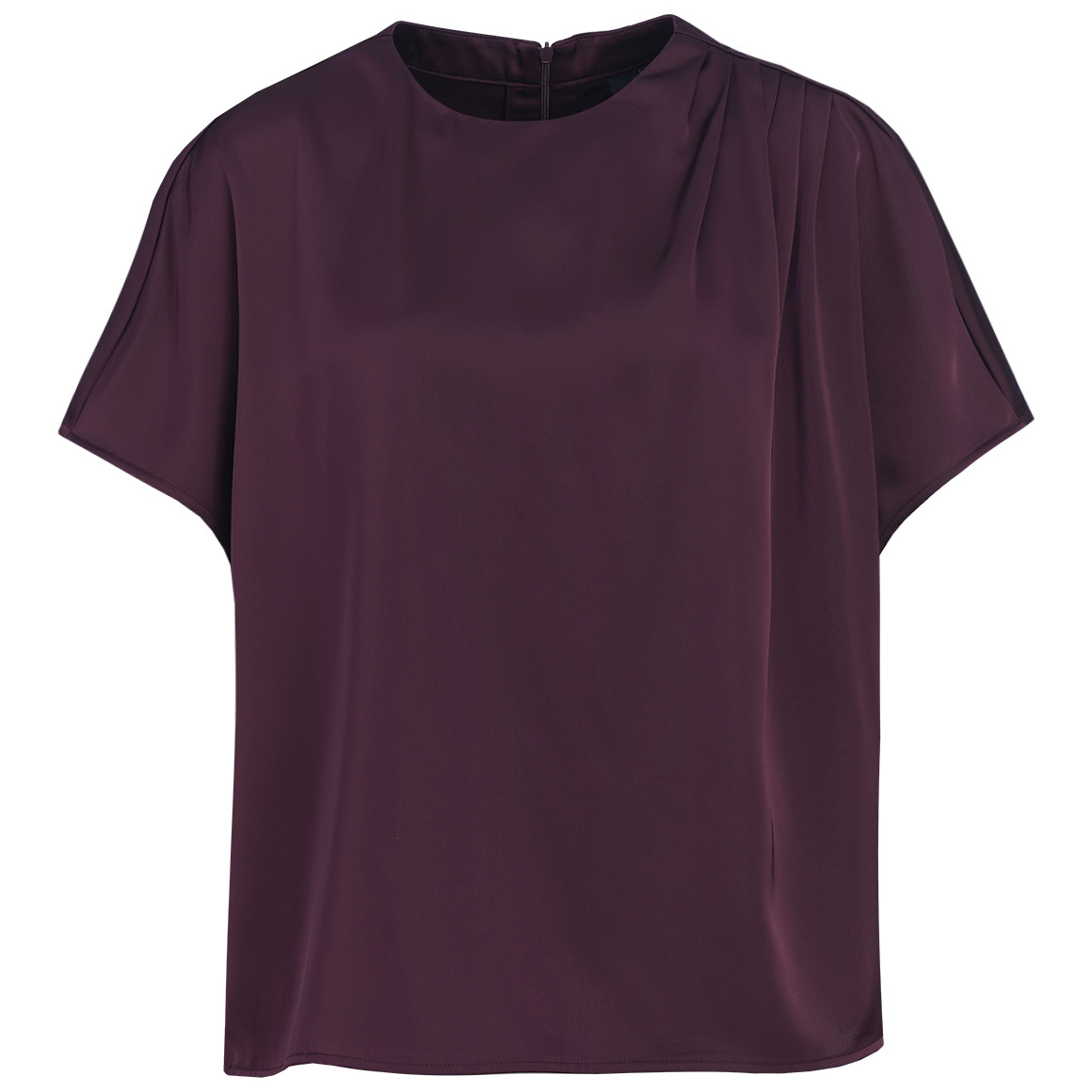 Satijnen damesblouse met plooidetail