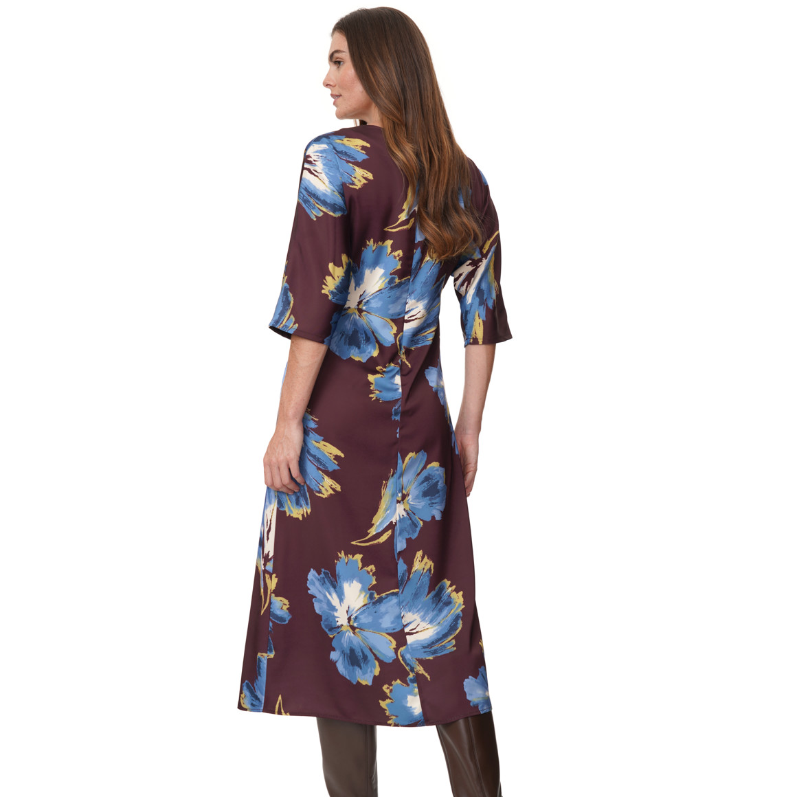 Damen Satinkleid mit Allover-Print