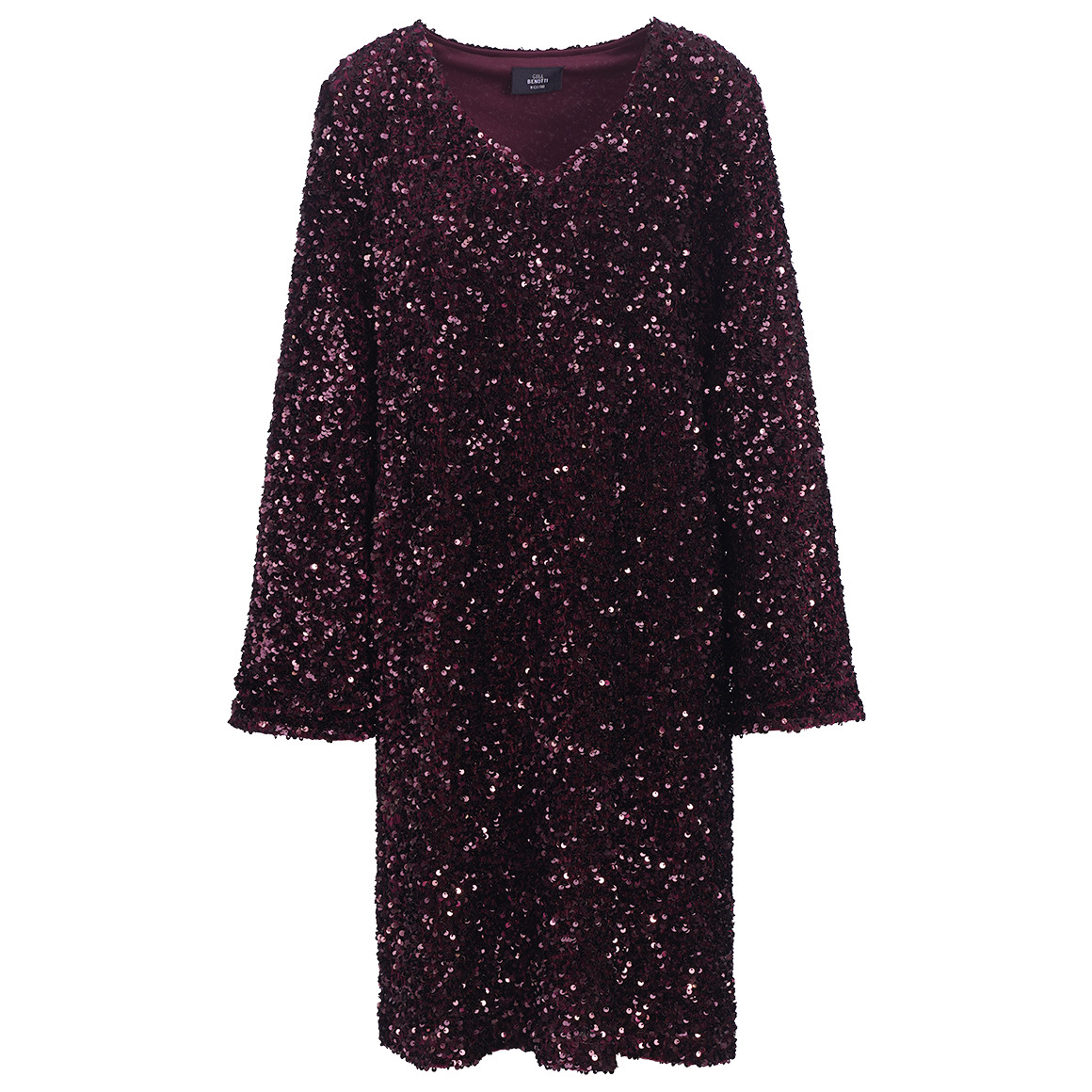 Damen Paillettenkleid mit V-Ausschnitt