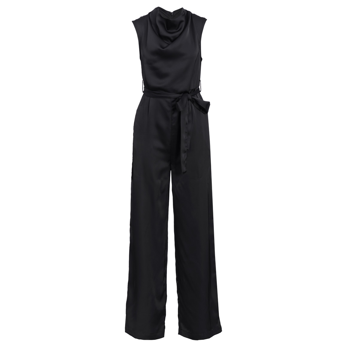 Damen Satin-Jumpsuit unifarben