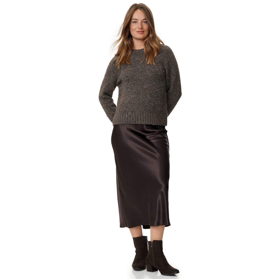 Damesrok met glanzende look