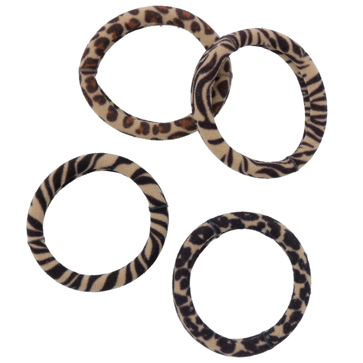 4 Haargummis im Animal-Look