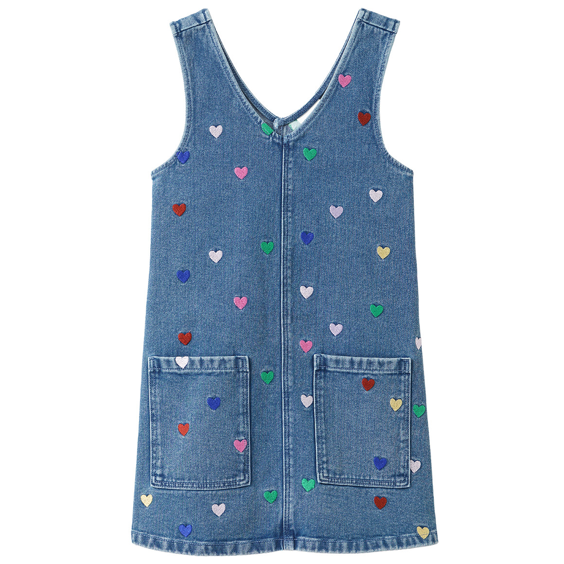 Mädchen Jeanskleid mit Stickerei