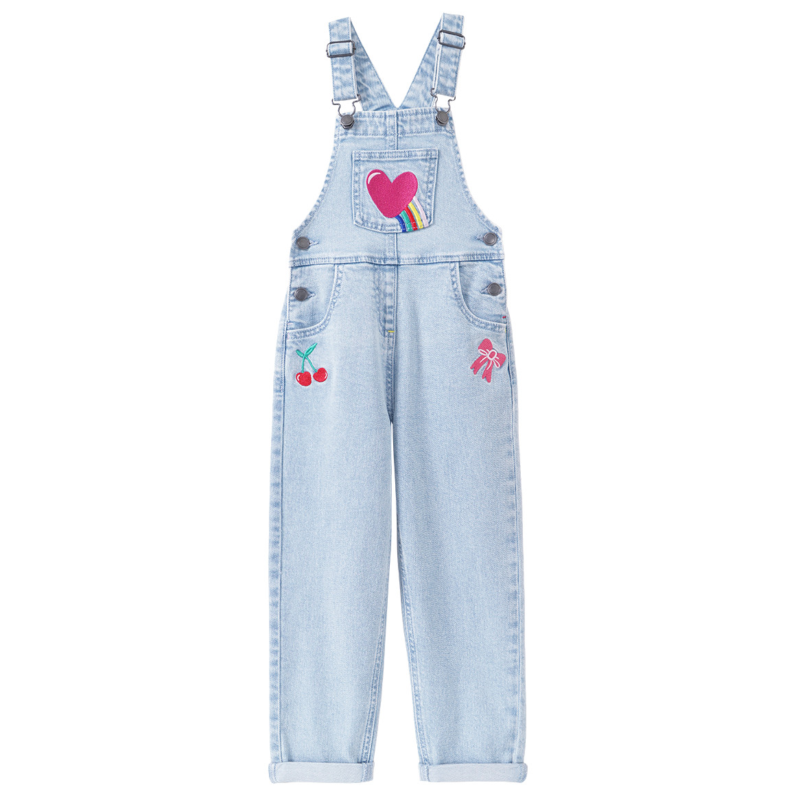 Mädchen Latzhose mit bunten Stickereien