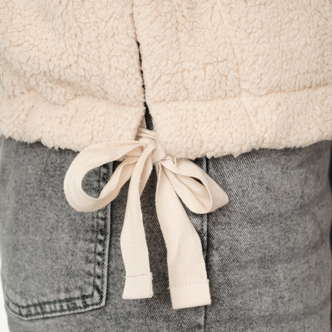 Damen Teddyweste mit Druckknöpfen