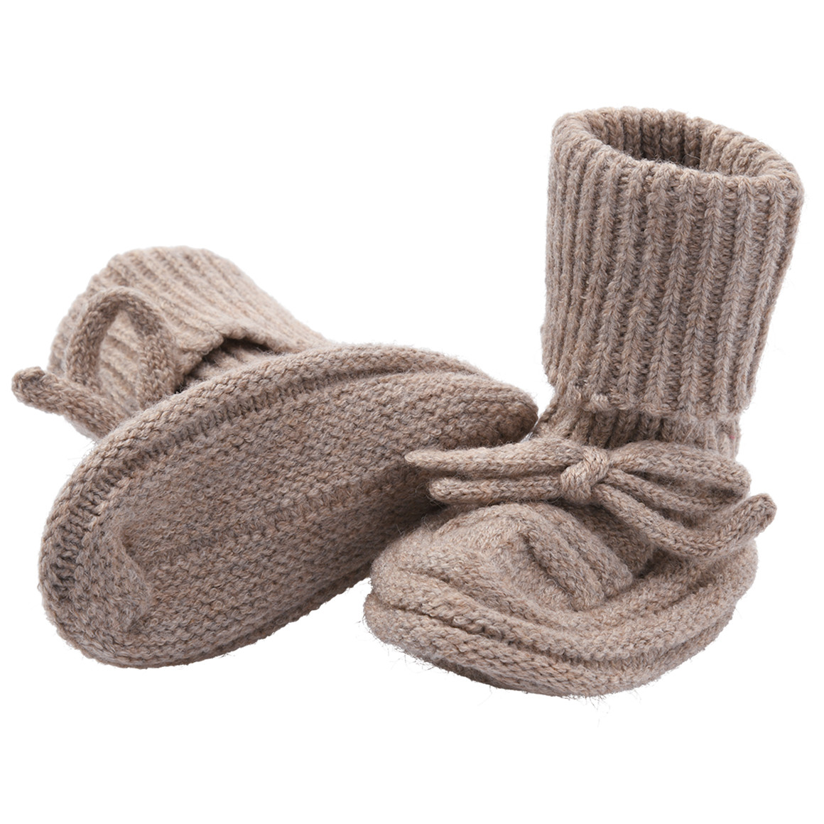 1 Paar Newborn Strickschühchen mit Schnürung